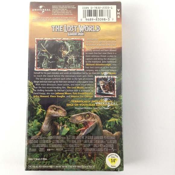 Vintage Sealed VHS 1997 The Lost World Jurassic Park Movie - Picture 2 of 10
